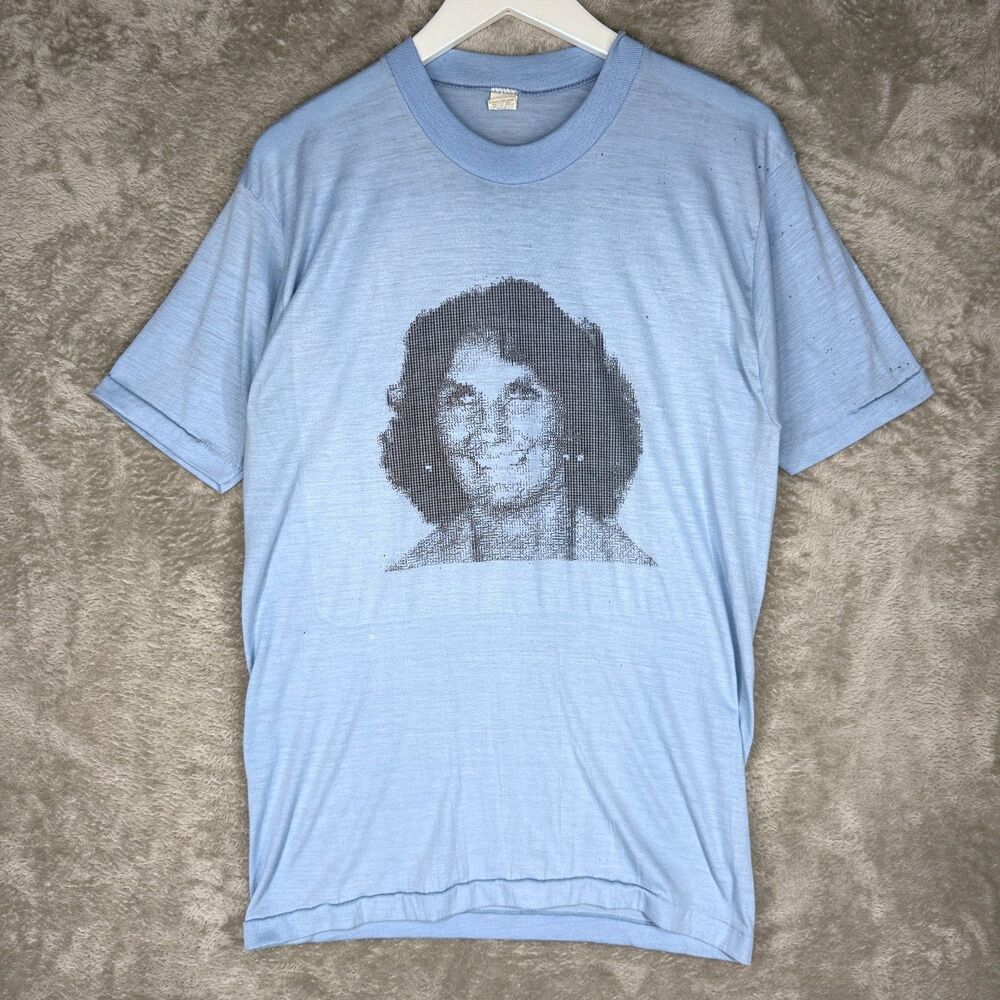 Vtg 70s Horror T-Shirt Men Large Creepy Women Face Mayo Spruce Fortrel Polyester